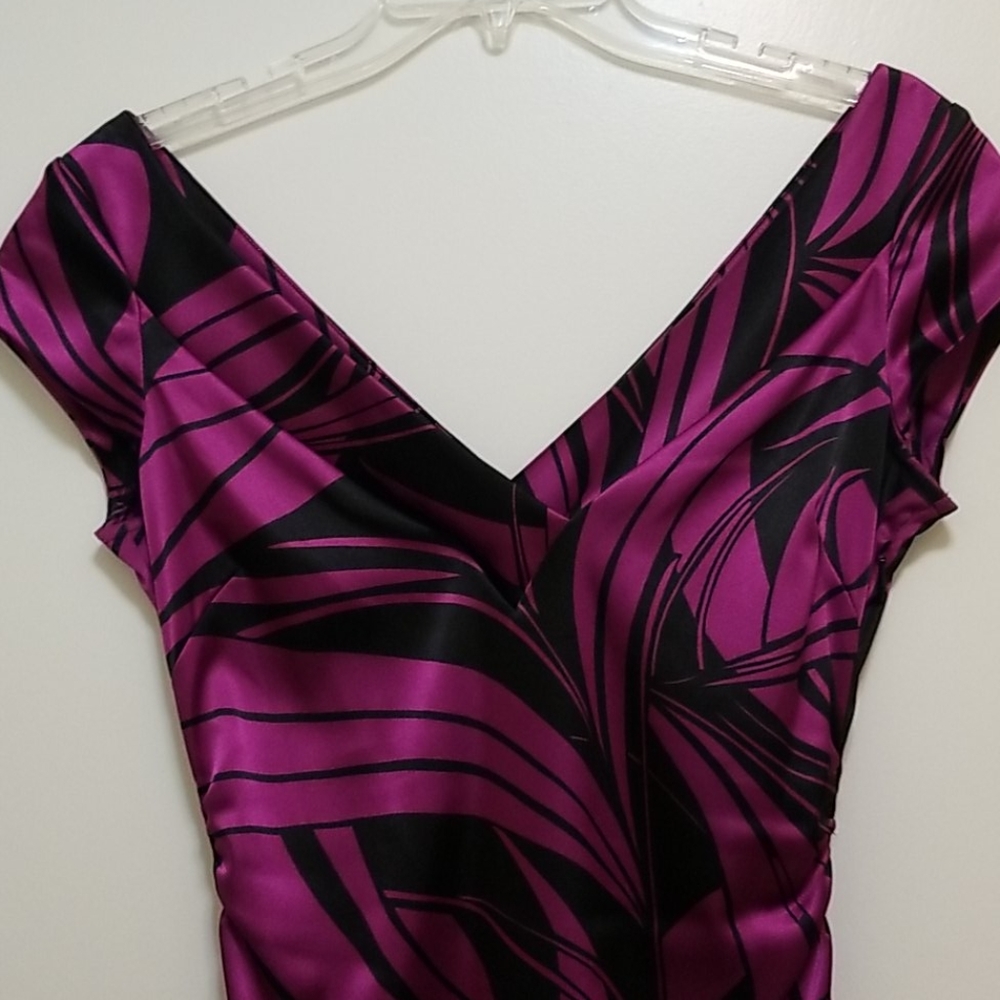 Maggie London Fuchsia & Black Dress